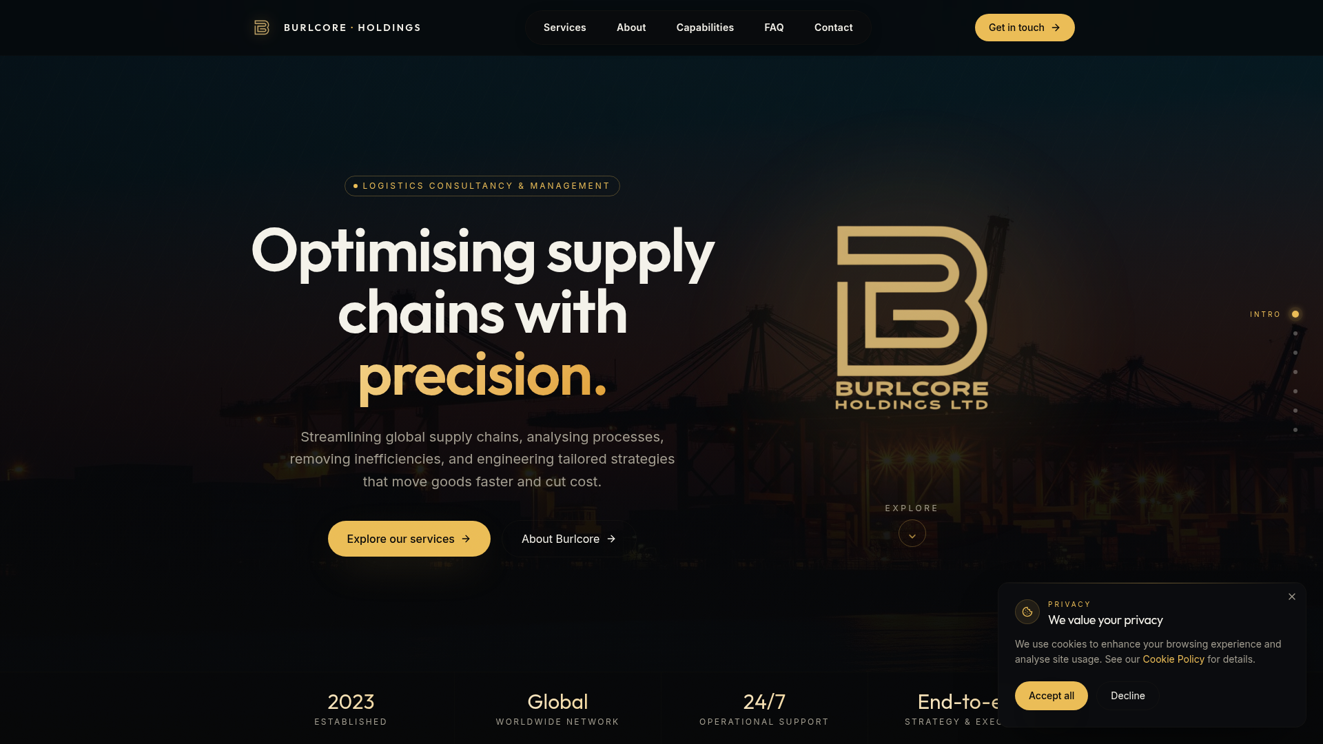 Burlcore Holdings homepage preview